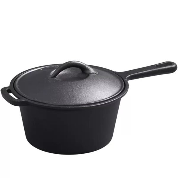BLACK SINGLE HIGH QUALITY POT Thickened uncoated cast iron milk pot, baby food stew pot, old-fashioned household iron pot 19cm kitchenware