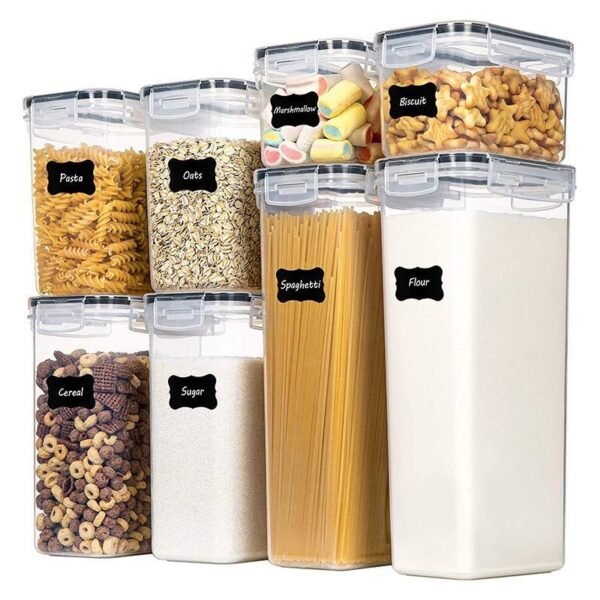 FOOD CONTAINERS WITH LABEL STICKERS