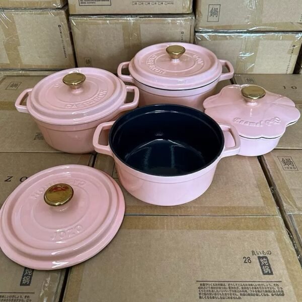 SINGLE PINK IRON-CAST HIGH QUALITY POT